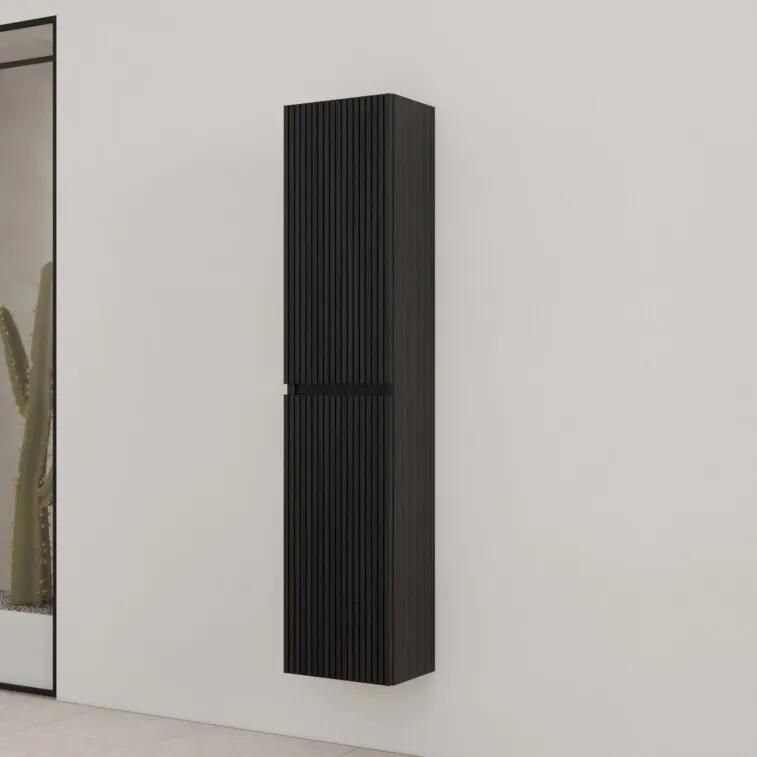 Gliss Design Timotheus kolomkast met ribbelfront 160cm black veneer
