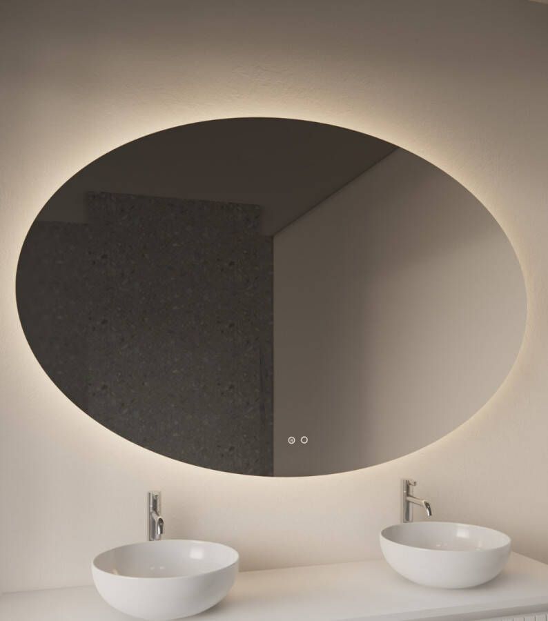 Gliss Design Oval spiegel met LED-verlichting 120x80cm