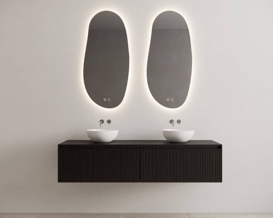 Gliss Design Timotheus badmeubel met 2 lades en ribbelfront 140cm black veneer - Foto 2