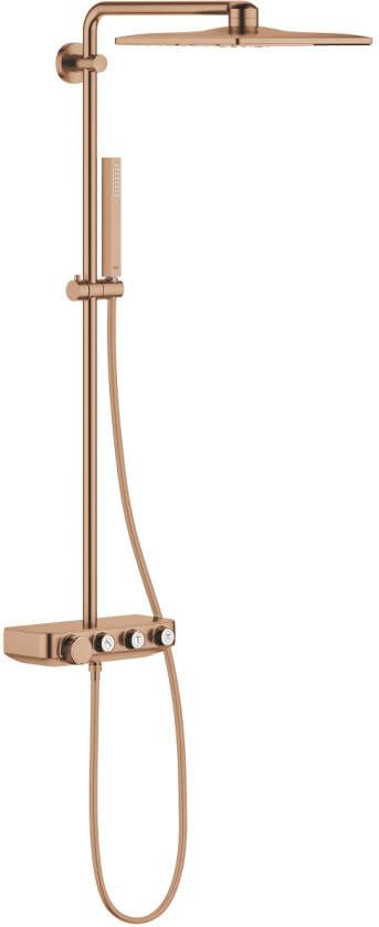 GROHE Euphoria SmartControl systeem Douchesysteem Duo vierkant thermostaat 310mm hoofddouche 450mm arm warm sunset geborsteld