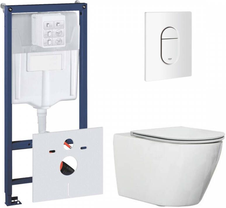 Grohe Rapid toiletset met Saniclear Jama randloos toilet en softclose zitting