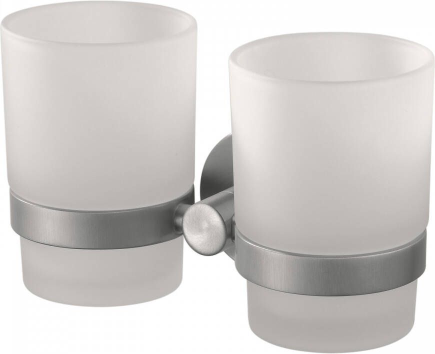 Haceka Kosmos Dubbele Bekerhouder 16 1x7 5x9 6 cm RVS-Look