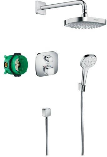 Hansgrohe Croma select e showerset compleet met ecostat e thermostaat chroom 27294000
