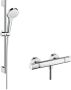 HANS GROHE Hansgrohe Croma Select S douchecombinatie m. glijstangset m. Croma Select S Vario handdouche 65cm HOH=15cm m. Ecostat Comfort douchethermostaat wit chroom 27013400 - Thumbnail 3