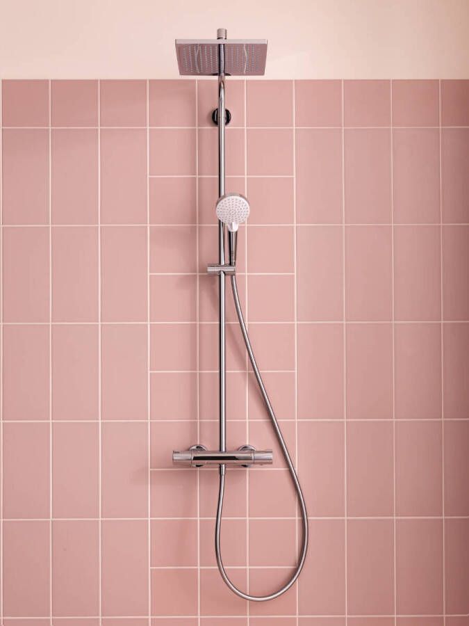 HANS GROHE Hansgrohe Crometta E Douchecombinatie 240mm hoofddouche 350mm arm 1jet handdouche thermostaat schuifstuk slang chroom