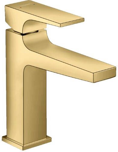 Hansgrohe Metropol 110 wastafelkraan 18.4cm hoog push open waste voorsprong 13.5cm polished gold (goud) 32507990