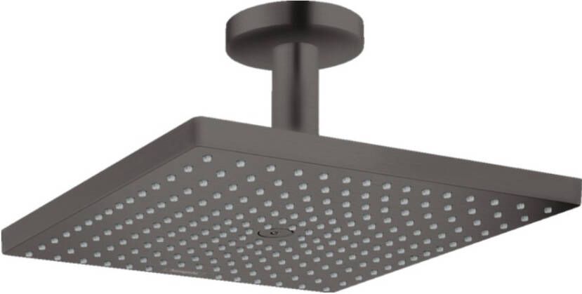 Hansgrohe Raindance E Square hoofddouche E300 1jet m. plafondbevestiging 15.8cm 30x30cm brushed black chroom 26250340