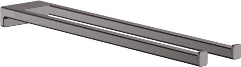 Hansgrohe SCHADEMODEL: AddStoris dubbele handdoekhouder zwart chroom geborsteld