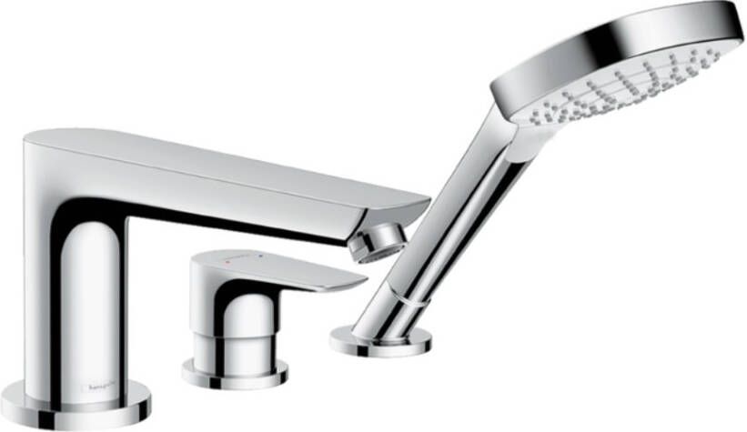 Hansgrohe Talis e afdekset 3 gats badrandcombinatie inclusief Secuflex slanggarnituur chroom 71730000