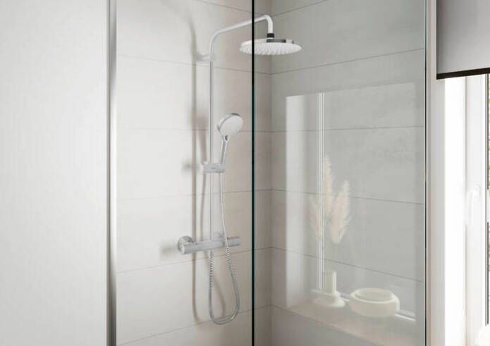 Hansgrohe Vernis Shape opbouw regendouche met ronde hoofddouche waterbesparend chroom