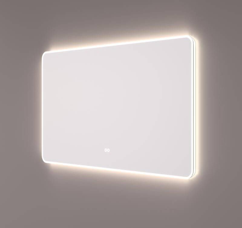 HIPP design 16000 rechthoekige spiegel 100x70cm met LED verlichting en spiegelverwarming