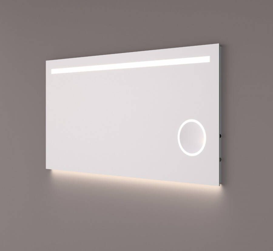 HIPP design 6000 spiegel met LED verlichting vergrootglas en spiegelverwarming 100x70cm