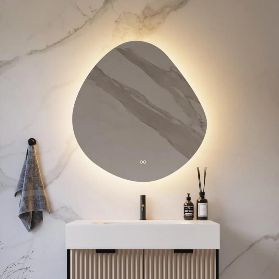 HIPP design 20000 organische spiegel 100x105cm met LED verlichting en spiegelverwarming