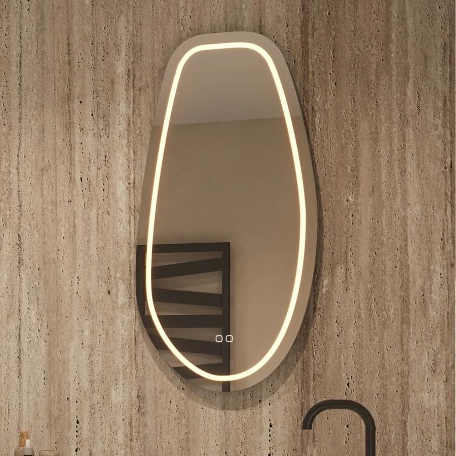 HIPP design Phantom spiegel organisch 45x90cm met LED verlichting en spiegelverwarming
