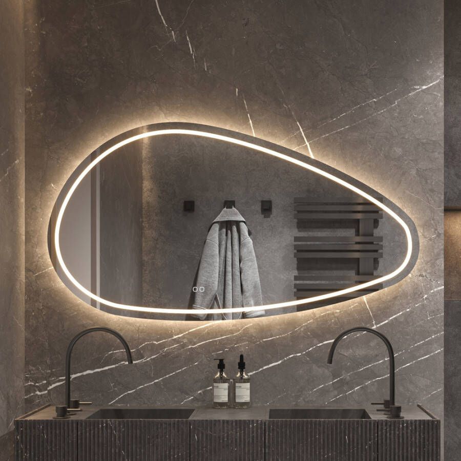 HIPP design Phantom organische spiegel met verlichting en verwarming 100x70cm