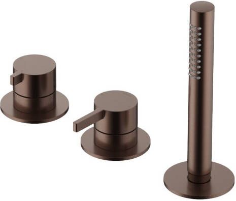Hotbath Ace Badmengkraan Badrandcombinatie éénhendel 2-weg omstel handdouche Geborsteld Koper PVD AC075BCP