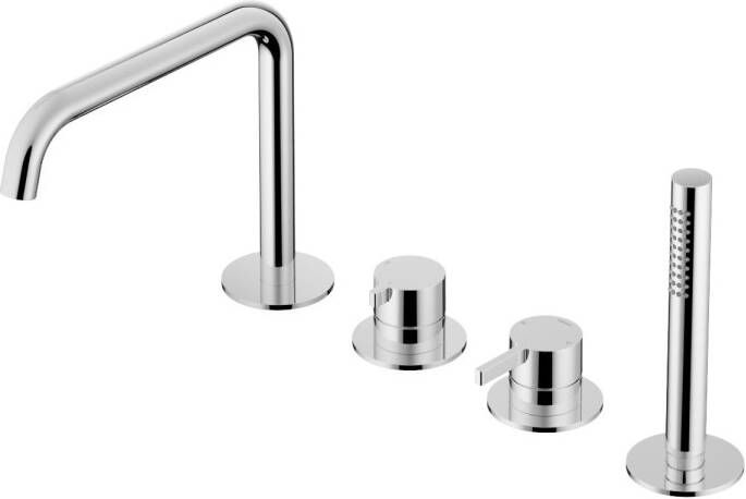 Hotbath Ace Badmengkraan Badrandcombinatie éénhendel 2-weg omstel handdouche uitloop Chroom AC073CR