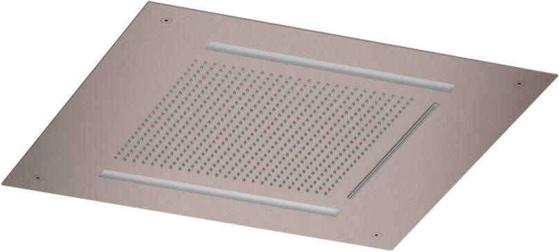 Hotbath Mate Hoofddouche vierkant 50x50cm waterval LED verlichting Geborsteld Koper PVD AC146BCP