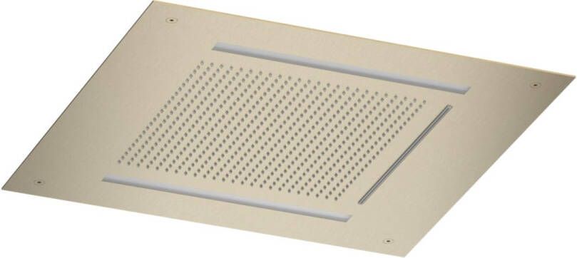 Hotbath Mate Hoofddouche vierkant 50x50cm waterval LED verlichting Geborsteld Messing PVD AC146BBP