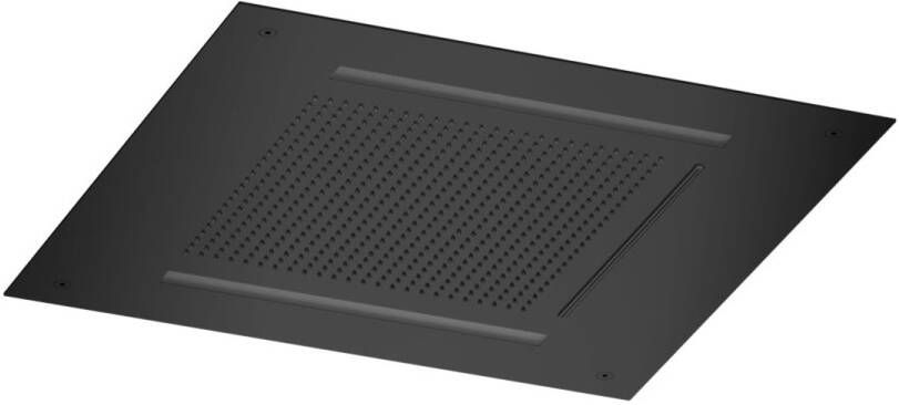 Hotbath Mate Hoofddouche vierkant 50x50cm waterval LED verlichting Gepolijst Zwart PVD AC146PBP