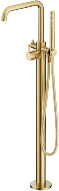 Hotbath Ace Afbouwdeel badmengkraan vrijstaand doucheslang handdouche Geborsteld Messing PVD AC177EXTBBP - Foto 1