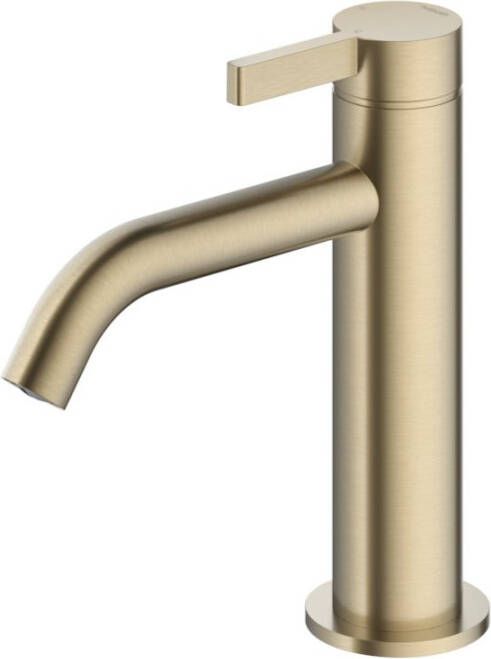 Hotbath Ace Wastafelmengkraan laag opbouw zonder waste Geborsteld Messing PVD AC003BBP