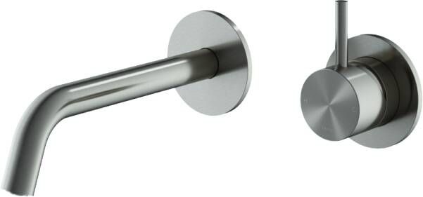 Hotbath Archie Wastafelmengkraan inbouw afbouwdeel 3 + 3 inbouwsysteem en 18 cm uitloop IX RVS316 AR025EXTIX