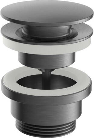 Hotbath Archie Always open plug met schroef rond BGP Geborsteld Gunmetal PVD AR708BGP