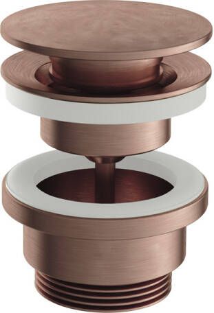 Hotbath Archie Always open plug met schroef rond BCP Geborsteld Koper PVD AR708BCP