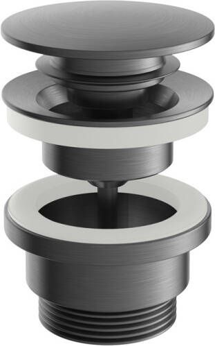 Hotbath Archie Klikwaste schroef rond geborsteld gunmetal PVD AR710BGP