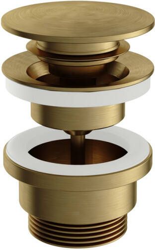 Hotbath Archie Klikwaste schroef rond geborsteld messing PVD AR710BBP