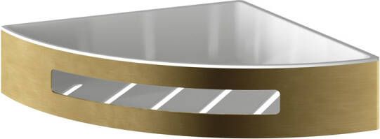 Hotbath Archie Design Douchekorf hoekmodel kunststofinzet geborsteld messing PVD ARA19BBP