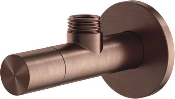 Hotbath Archie Hoekstopkraan rond met filter 1 2" BCP Geborsteld Koper PVD AR2002BCP