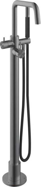 Hotbath Archie afbouwdeel voor vrijstaande badmengkraan met draaibare uitloop 97 cm geborsteld gunmetal PVD - Foto 1