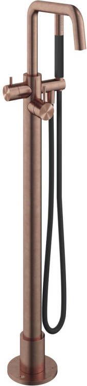Hotbath Archie afbouwdeel voor vrijstaande badmengkraan met draaibare uitloop 97 cm geborsteld koper PVD - Foto 1