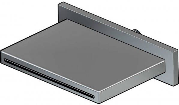 Hotbath Archie opbouw wanddouche rechthoekig met watervaluitloop (cascade) en 2 aansluitingen 1 2" RVS 316 - Foto 2