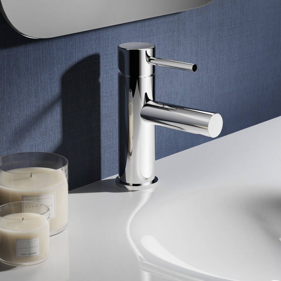 Hotbath Wastafelmengkraan Buddy 1-hendel Recht 17 cm Chroom