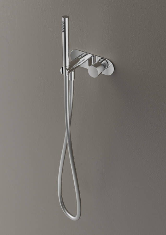 Douche Concurrent Handdoucheset Hotbath Buddy Inbouw Rond Geborsteld Nikkel Stopkraan met Handdouche