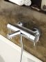 Badkraan Hotbath Buddy 15cm Hartafstand Thermostatisch Opbouw Rond Glans Chroom 2 Greeps Uitloop - Thumbnail 3