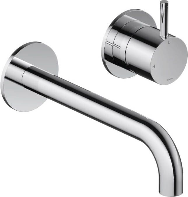 Hotbath Wastafelmengkraan Cobber Inbouw 3+3 Inbouwsysteem 1-hendel Gebogen 18 cm Chroom OP=OP