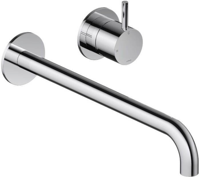 Hotbath Wastafelmengkraan Cobber Inbouw 3+3 Inbouwsysteem 1-hendel Gebogen 25 cm Chroom