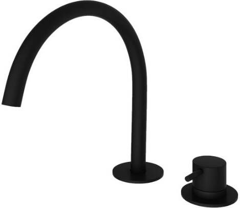 Hotbath Cobber Wastafelmengkraan 2 gats BL Mat Zwart CB023BL