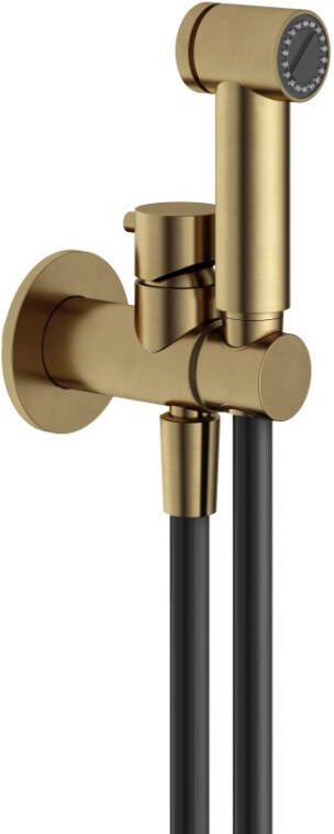 Hotbath Afbouwdeel Bidetmengkraan Cobber Met Doucheslang En Houder Geborsteld Messing Living Colours