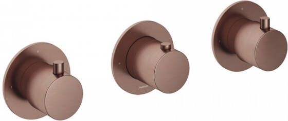 Hotbath Cobber afbouwdeel voor inbouwdouchethermostaat HBCB7067 met horizontale plaatsing geborsteld koper PVD - Foto 2