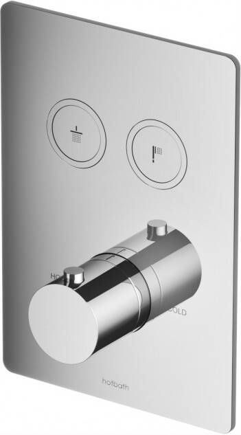 Hotbath Cobber Afbouwdeel thermostaat Rechthoek met 2 push buttons Wit Mat PB009Q