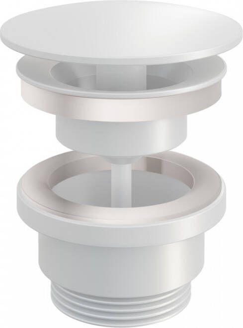 Hotbath Afvoerplug Cobber Always-Open met Schroef Rond Mat Wit