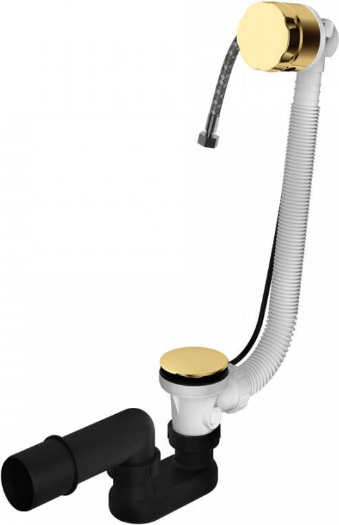 Hotbath Pal verlengde badoverloop met vulcombinatie messing gepolijst PVD p033NBP - Foto 2