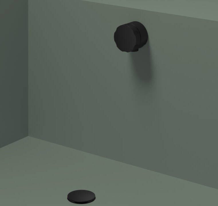 Hotbath Cobber badafvoer met vulfunctie en overloop zwart geborsteld PVD