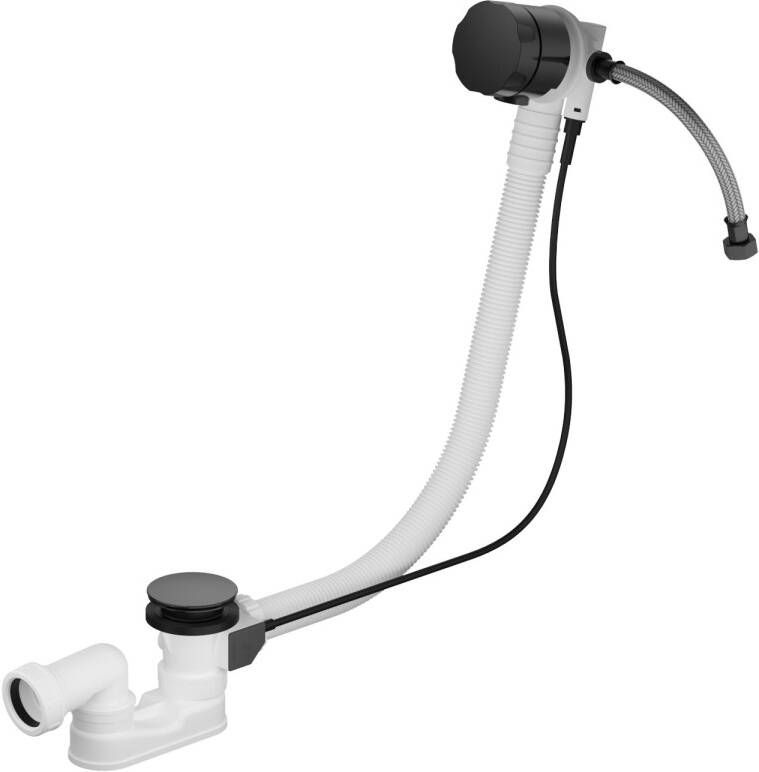 Hotbath Cobber badafvoer met vulfunctie en overloop zwart gepolijst PVD