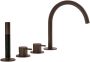Hotbath Cobber Badrandcombinatie met draaibare mengkraan 2 functies omstel en handdouche Living Colours Verouderd messing CB073AB - Thumbnail 3